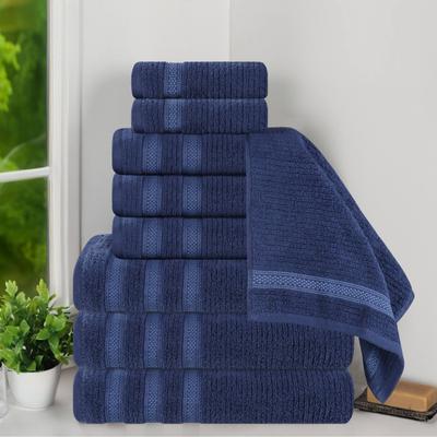 Superior Brea Zero Twist Cotton Ribbed Modern 9 Piece Bathroom Towel Set