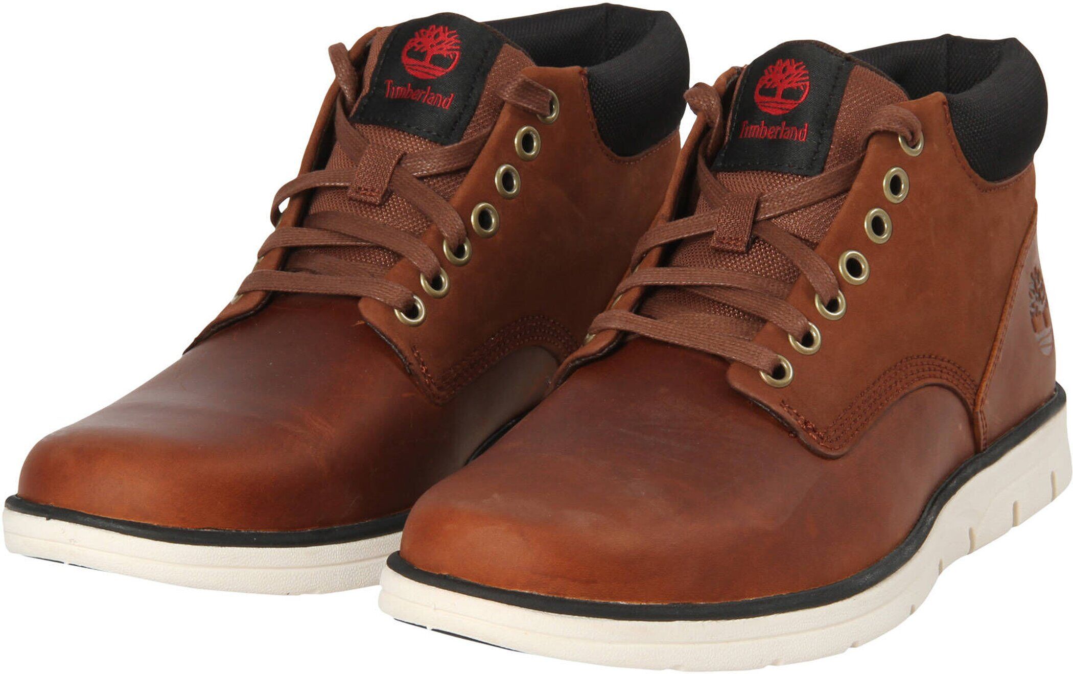 Sneaker TIMBERLAND "BRADSTREET - MID LACE UP SNEAKER", Herren, Gr. 43, Synthetik, braun (mid braun), Leder, Schuhe Sneaker, Winterstiefel, Schnürstiefel, Winterschuhe mid braun 43, Synthetik