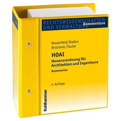 Honorarordnung für Architekten und Ingenieure - HOAI, Zubehör von Michael Brückner,Eberhard Baden,Stefan Taube,Inge Dohna,Eberhard Groscurth,