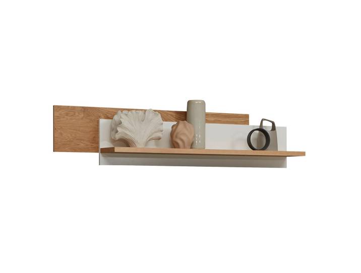 Dieter Knoll Wandboard, Weiß, Eiche, Holz, Balkeneiche, furniert, 157.5x33.6x25 cm, Küchen, Küchenmöbel, Küchenregale