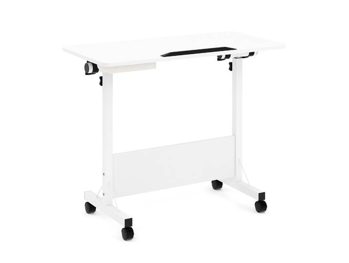 Laptoptisch DEREK klappbar auf Rollen 80 x 40 x 65 - 88 cm weiss