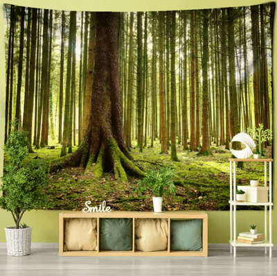 Inspire Picks Towering Forest Tapestry Bohemian Psychedelic Tree Wall Hanging 3 150x150cm