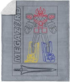 Hasbro Power Rangers Megazord Silk Touch Sherpa Throw Blanket 50X60 Inches by THE NORTHWEST GROUP in Gray (Size OS)