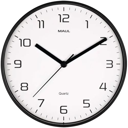 MAUL Wanduhr drip weiß schwarz Kunststoff, Ø 25,0 cm