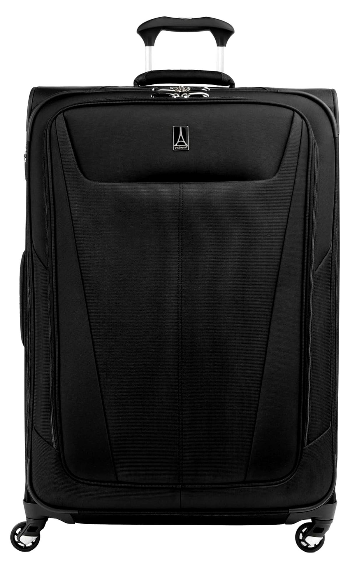 Maxlite 5 Softside erweiterbares aufgegebenes Gepäck mit 4 Spinnerrädern, Leichter Koffer, Herren und Damen, schwarz, kariert, groß, 79x54x34 cm
