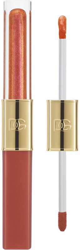 Dolce & Gabbana Make It Double! Lip Tint & Gloss Duo Long-Lasting Lipstick and Lip Gloss 2-in-1 shade 01 Orange Squeeze - Warm Nude & Orange Shimmer 2x2 ml