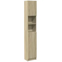 Helloshop26 - Badezimmerschrank Holzwerkstoff Stauraum Zweckmäßigkeit 32 x 25,5 x 190 cm aus Eiche Sonoma Holz
