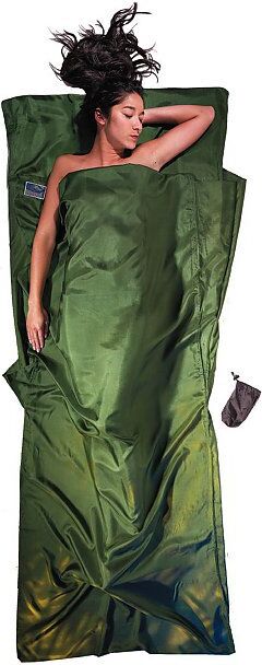COCOON Reiseschlafsack Travelsheet Seide grün B