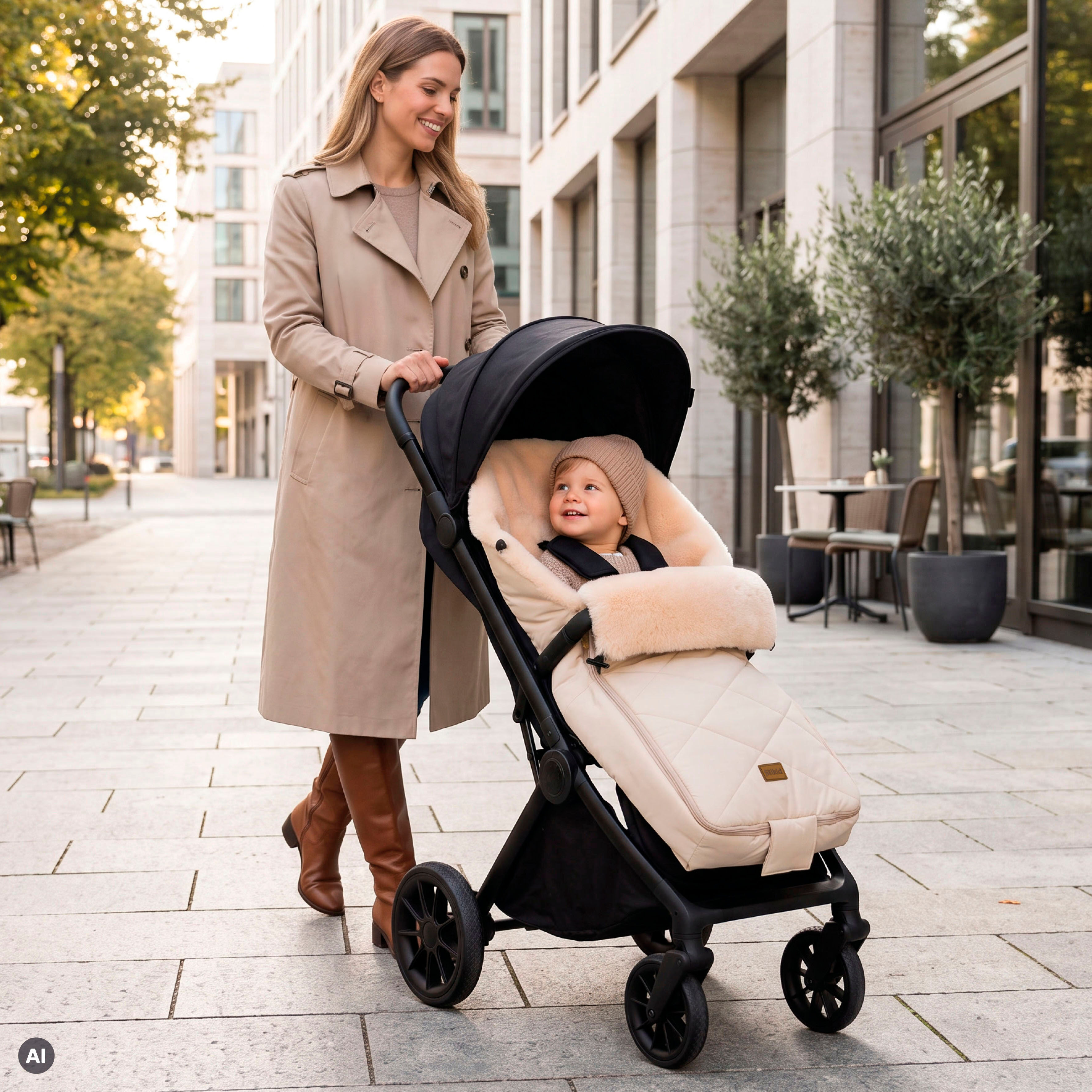 Fußsack FILLIKID "Vegan Comfort, Winterfußsack", Baby, natur, Polyamid, Fußsäcke Fußsack