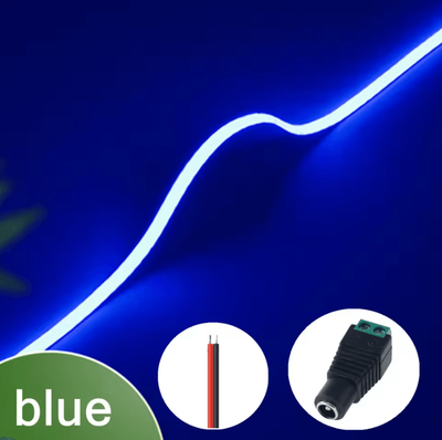 Inspire Curations 3mm Ultra Thin 12V COB LED Strip Light 400 LEDs blue 3mm 4m