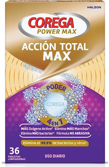 Corega Acción Total Max 36 Tabletas Limpiadoras