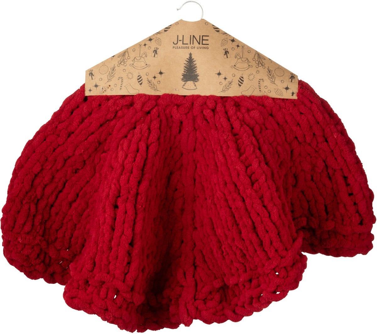 J-Line Kerstboomrok Gebreid - Rood - Polyresin