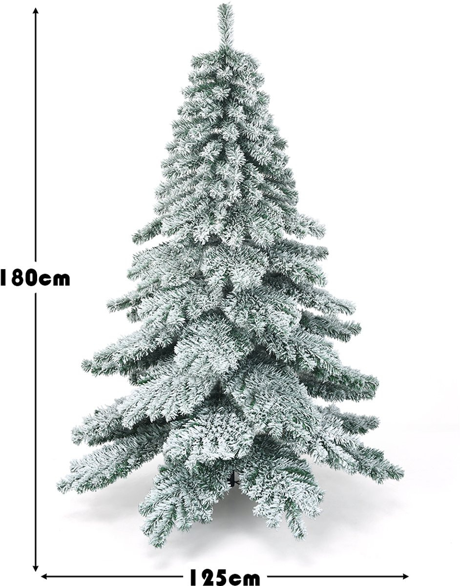 SureDeal® Kunstkerstboom met sneeuwvlokken - Wit en Groen - PVC