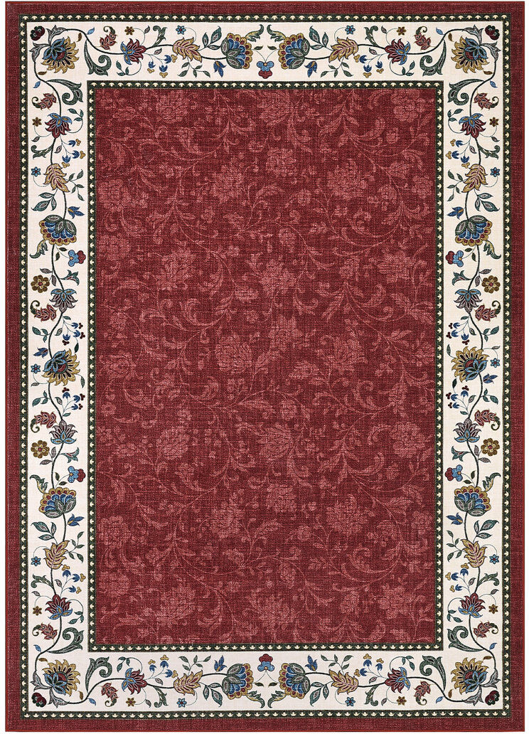 Brambly Cottage Rectangle Floral Area Rug Red 160*230cm