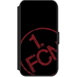 Nivocase Klapphülle für Apple iPhone 7 Handyhülle aus Kunst Leder NIVOflip schwarz 1. FCN Fanartikel Textur (Apple iPhone 7), Smartphone Hülle, Schwarz
