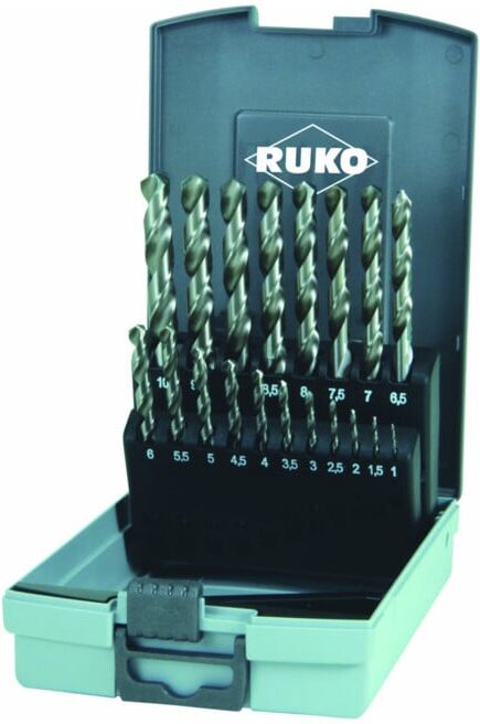 Jeux de forets DIN 338 type N HSS G taillés meulés en cassette ABS ; Ruko (214214RO)