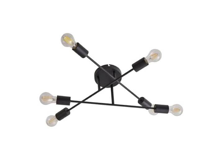 Lindby Deckenlampe Estar (Retro, Vintage Antik) in Schwarz aus Metall (6 flammig E27) - Deckenleuchte Lampe Wohnzimmerleuchte