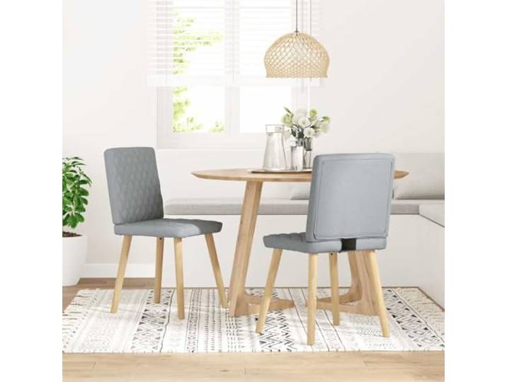 Esszimmerstühle, 2 Stück, Hellgrau, Polyestergewebe, Metall Elegantes Design, dicker Schaumstoff, täglicher Gebrauch, Wohnzimmer, Gästezimmer, hellgraue Oberfläche