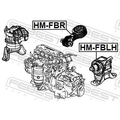 FEBEST Lagerung, Motor HM-FBR hinten für HONDA