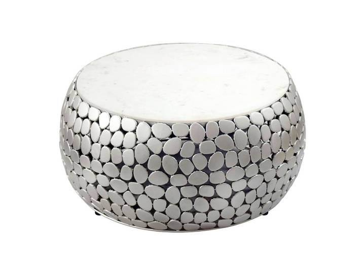 Livetastic Couchtisch, Silberfarben, Metall, rund, rund, 66x32x66 cm, Wohnzimmer, Wohnzimmertische, Couchtische, Couchtische rund