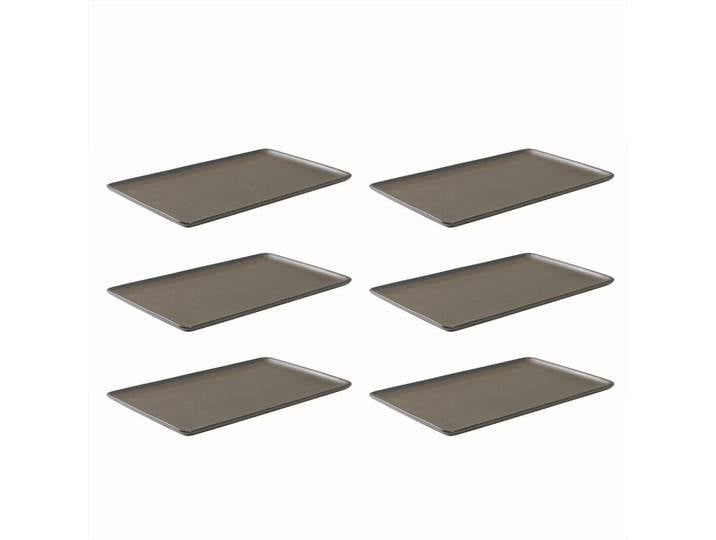 Aida Servierplatten-Set Raw, Braun, Keramik, 6-teilig, rechteckig, 33x12 cm, lebensmittelecht, Tischkultur & Servieren, Servierplatten