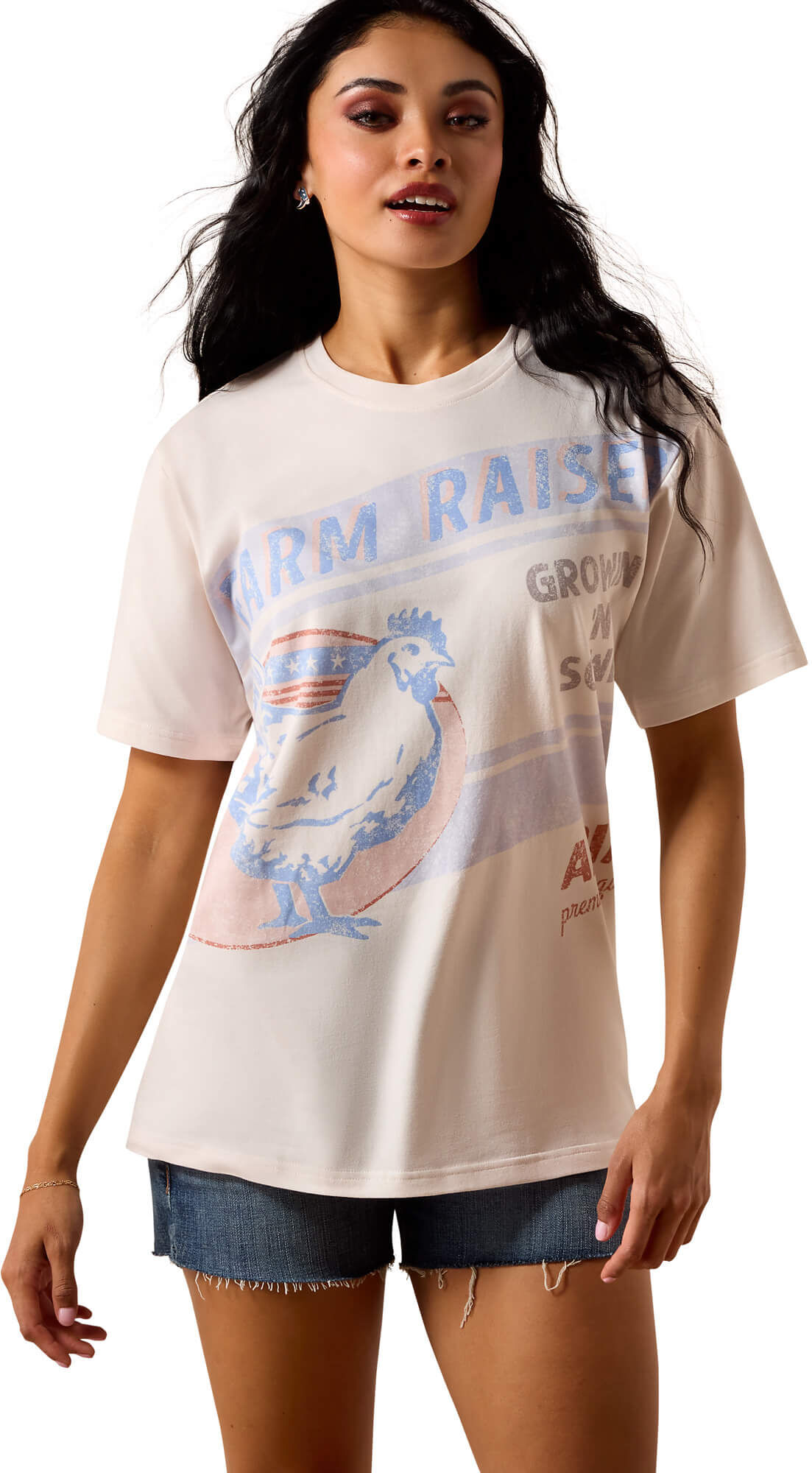 Women's Farm Raised T-Shirt in Sea Salt, Size: XL by Ariat