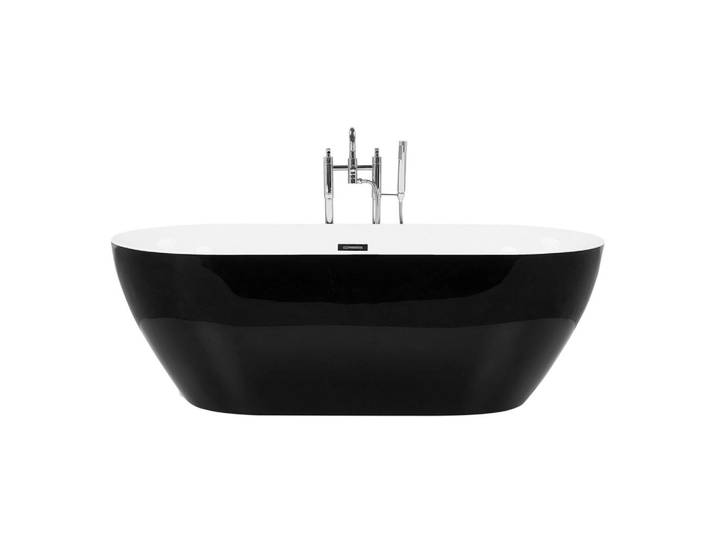 BADEWANNE FREISTEHEND 75x150x58 cm schwarz Carrera