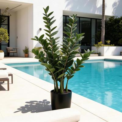 Glitzhome Artificial Plants Faux Money Tree or Agave in Pot Home Decor