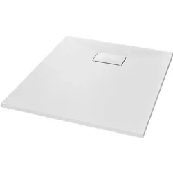 Helloshop26 - Rechteckige Duschwanne für Badezimmer Wohnbereich Standard-Ablauföffnung 9 cm SMC 90 x 70 cm weiß 02_0003448