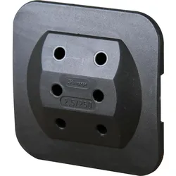 Kopp 174905008 3-fach Adapter: Anschluss für 3 Euro-Stecker (3x 2, 5A), auch für MSK-Steckdosen geeignet, extra flache Bauweise, Farbe: schwarz  - 10 Stück