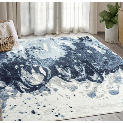 Abani Rugs Abani Arto Contemporary Blue Distressed Indoor Indoor Area Rug