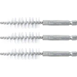 BGS Nylonbürste 15 mm Antrieb Außensechskant 6,3 mm (1/4") 3tlg. - 3078-15-N