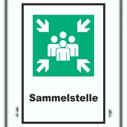 HB-Druck Sammelstelle Schild A5 Rückseite selbstklebend