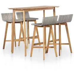 Helloshop26 - 5-teiliges Outdoor-Essmöbel-Set massives Akazienholz 02_0014652