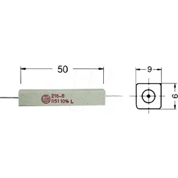 11W AXIAL 51 - Drahtwiderstand, axial, 11 W, 51 Ohm, 10%