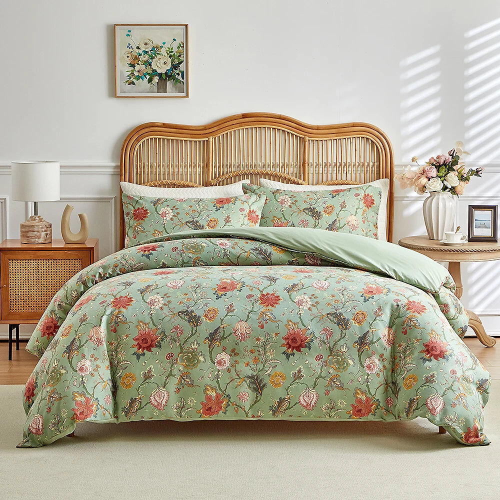 La parure de lit Parure de Lit Fleurie Vintage - 50x75 cm 200x200 cm
