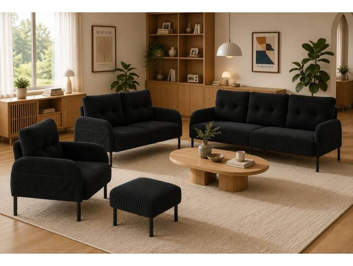 LVHOM Sofa Polstergarnitur, Sicher, komfortabel & multifunktional für Familien, 4 Teile