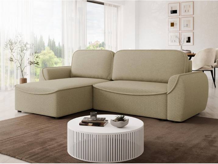 MIRJAN24 Ecksofa Loom, mit Schlaffunktion und Bettkasten, Ausziehmechanismus MOS, 261x175x88 cm