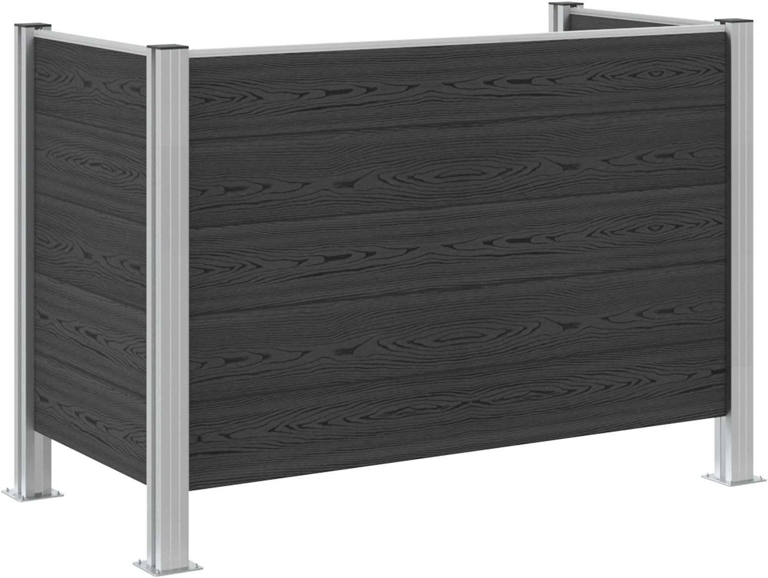 vidaXL Clôture de poubelle Gris 161 x 85 x 115 cm Aluminium and WPC