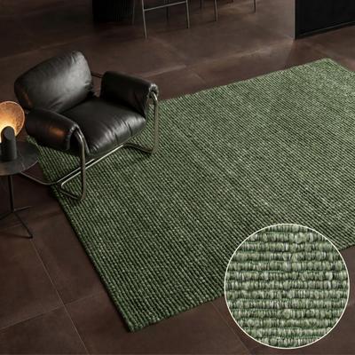 Teppich VILLEROY & BOCH "Woll-Optik Teppich Wilma", grün (grün multifarben), B:80cm H:8mm L:150cm, Baumwolle, Polyester, Teppiche, Teppich, Handgemacht, Woll-Optik, Weich, Meliert, Wohnzimmer, Schlafzimmer