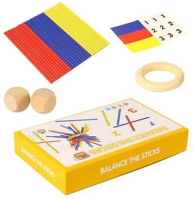 Inspire Curations 3 in 1 Wooden Stick And Number Tower Game Montessori Math & Thinking Toy For Kids set 1