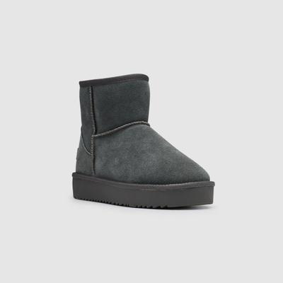 Winterboots ESPRIT "PITERA", Damen, Gr. 37, Warmfutter, grau, Veloursleder, Schuhe Winterboots, Schlupfboots, Winterstiefelette mit Warmfutter