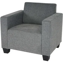 Sessel Loungesessel Moncalieri, Stoff/Textil ~ grau