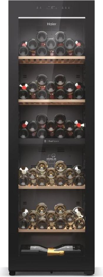 Haier Wine Bank 60 Series 7 HWS236GDEH1, Weinkühler mit Kompressor, Freistehend, 236 Flasche(n), E, Schwarz, Schwarz