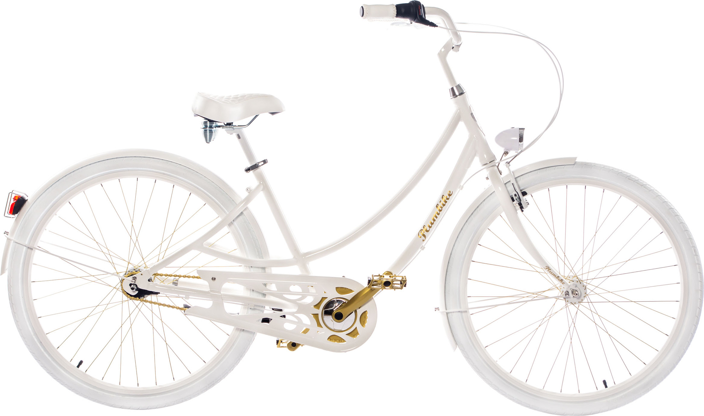 Plumbike Donatella Cartie Fahrrad, 28" Räder, 7-Gang-Version, Weiß