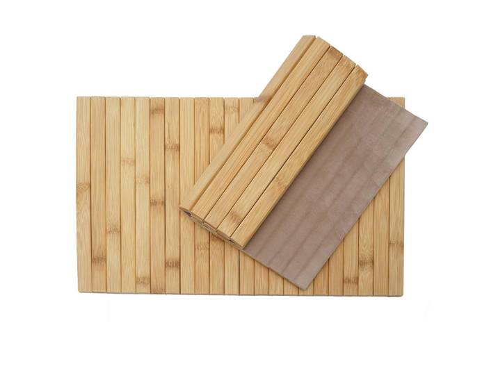 MCW Tischset rechteckig Braun 2-teilig-Set, Holz, 45x1x30 cm, Heimtextilien, Wohntextilien, Tischwäsche, Tischsets