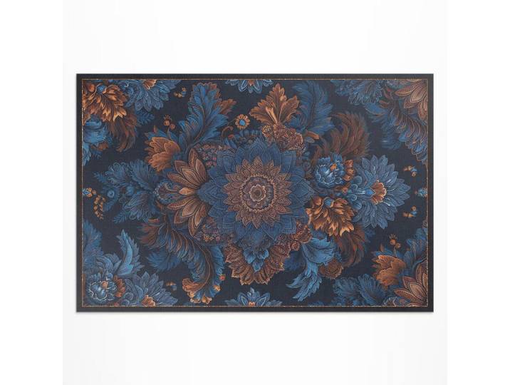 Wallfluent Teppich 140x210 cm Elegante Blumen Vintage Arrangement, Opal, Kunststoff, 140x210 cm, Teppiche und Böden, Teppiche