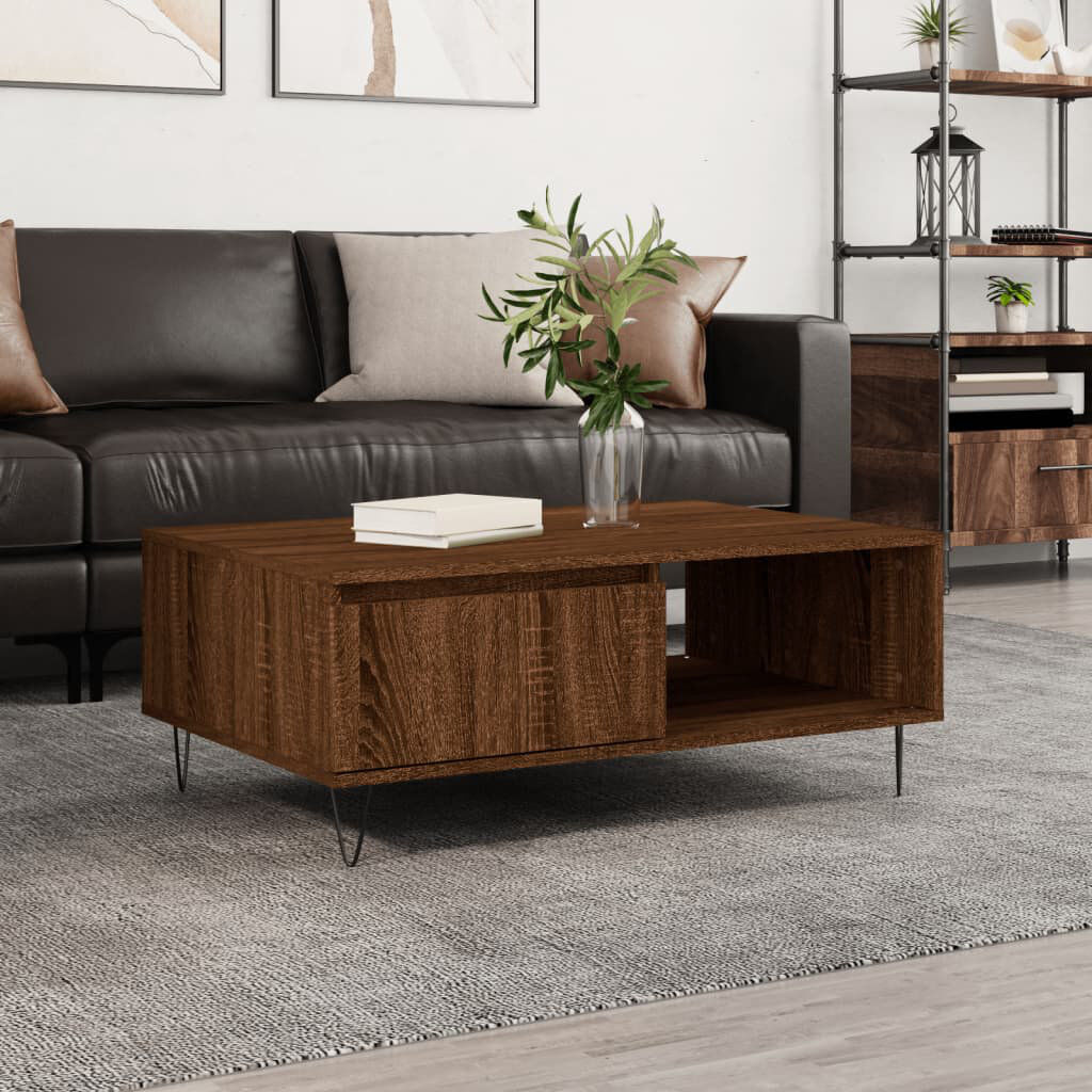 George Oliver Combining functionality and beauty, this coffee table will be the focal point of your room. Brown Oak