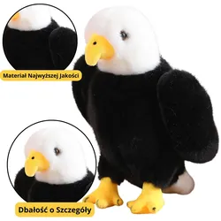 Plüschadler Vogel Plüschtier Maskottchen Kuscheltier Schwarz-Weiß 25cm