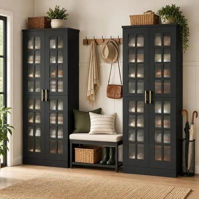 ROSE Modern 8-Tier Shoe Storage Cabinet with Doors